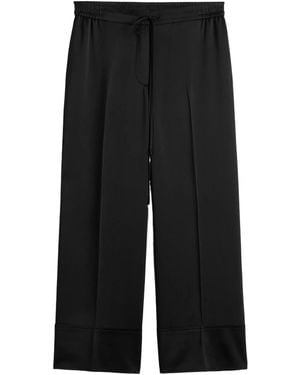 TOTEME Satin Drawstring Trousers - Black