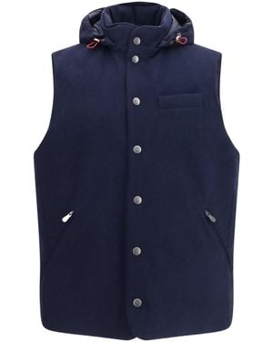 Brunello Cucinelli Sleeveless Cotton-Padded Jacket - Blue