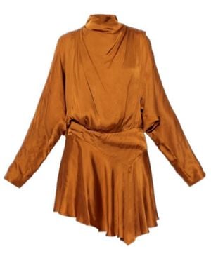 Isabel Marant Neline Draped Mini Dress - Brown