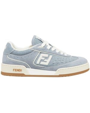Fendi Match Denim Low-Top Trainers - Blue