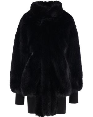 VAQUERA Faux Fur Bomber Coat - Blue