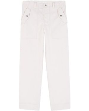 Maison Kitsuné Maison Kitsuné Logo Patch Straight-Leg Jeans - White