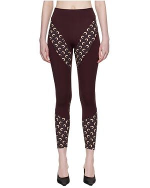 Marine Serre Moon Pattern Leggings - Red