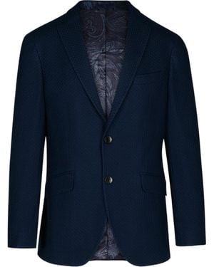 Etro Patterned Single-Breasted Blazer - Blue