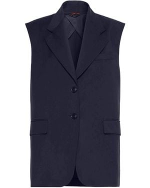Max Mara Studio Mstquasar Single Breasted Gilet - Blue