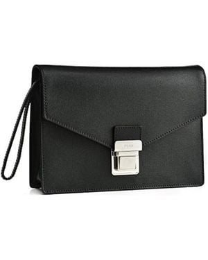 Fendi Logo Details Clutch - Black