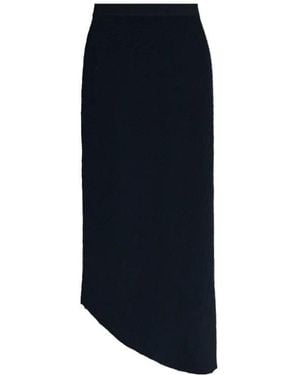 Cult Gaia Plissé Asymmetric Midi Skirt - Blue