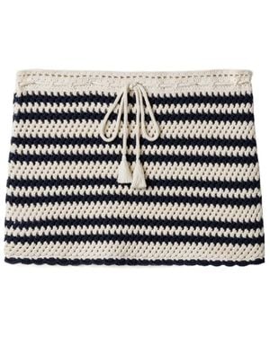 Miu Miu Two-Toned Crochet Mini Skirt - Black