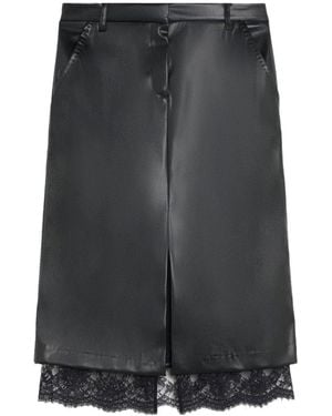 ERMANNO FIRENZE Lace-Trim Midi Skirt - Gray