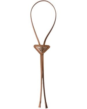 Prada Saffiano Leather Bolo Tie - White