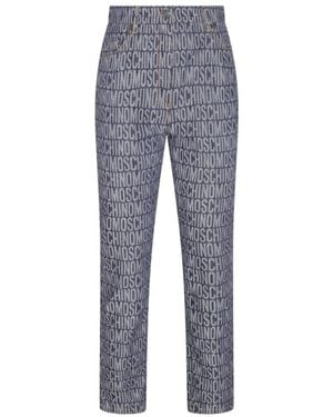 Moschino Allover Logo Jeans - Blue
