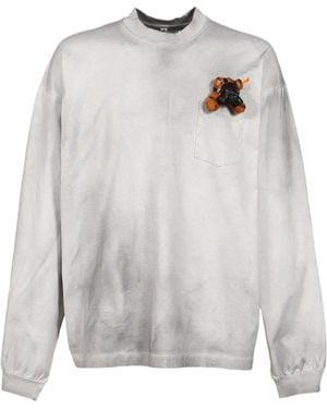 Doublet Gas Mask Bear Long Sleeve T-Shirt - Grey