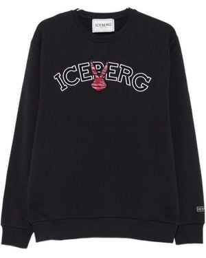 Iceberg Logo-Embroidered Sweatshirt - Black