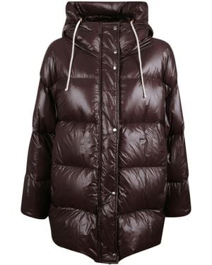 Jil Sander Long-Sleeved Down Jacket - Brown