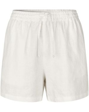 Samsøe & Samsøe Drawstring Linen Shorts - White