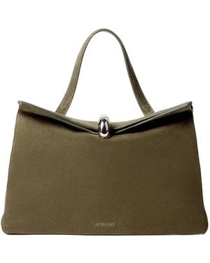 Jacquemus The Valérie Magnetic-Closure Tote Bag - Green