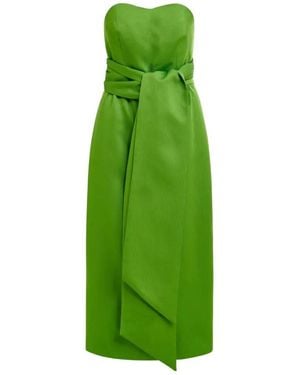 Essentiel Antwerp Strapless Midi Dress With Wrap-Belt - Green