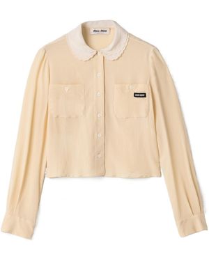Miu Miu Long-Sleeved Shirt - Natural