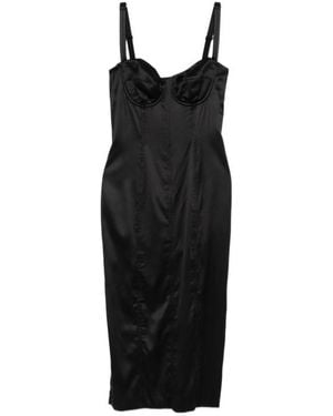 Dolce & Gabbana Silk Midi Dress - Black
