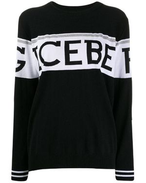 Iceberg Knit Logo Print Jumper - Black