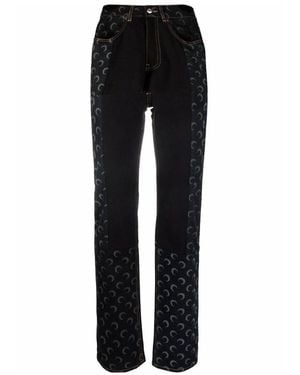 Marine Serre Logo Jeans - Black