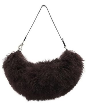 Lemaire Quiver Clip Shearling Shoulder Bag - Black