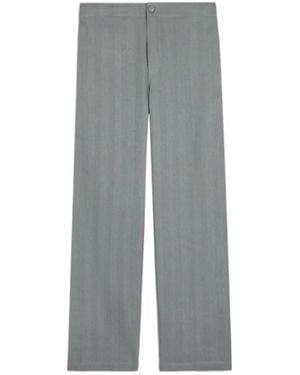 Tod's Herringbone Drawstring Linen Pants - Gray