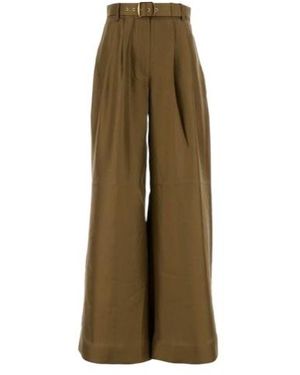 Zimmermann Crush Double Tuck Trousers - Natural