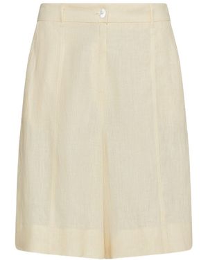 Marella Linen Bermuda Shorts - Natural