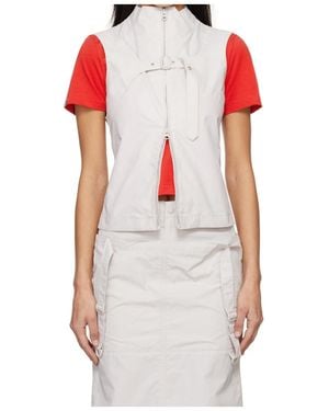 OPEN YY Stand-Collar Vest - White