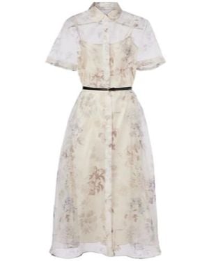 Altuzarra Kiera Floral Silk Midi Dress - White
