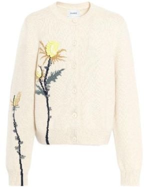 Barrie Thistle-Motif Cashmere Cardigan - White