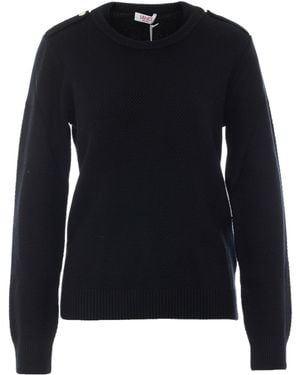 Liu Jo Button-Shoulder Knit Sweater - Blue