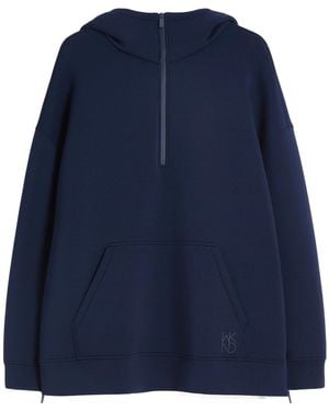 Weekend by Maxmara Wdkradura High-Neck Half-Zip Hoodie - Blue