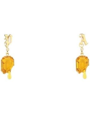 Palm Angels Melting Stones Lettering Earrings - Metallic