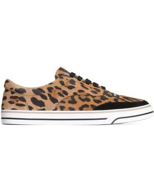 Dolce & Gabbana Leopard Printed Sailing Sports Shoes - Brown