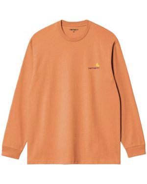 Carhartt L/S American Script T-Shirt - Orange