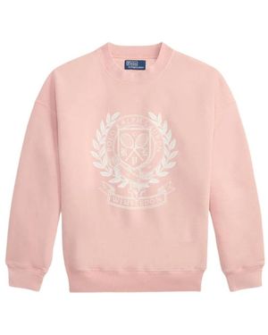 Polo Ralph Lauren Wimbledon Crest-Embroidered Sweatshirt - Pink