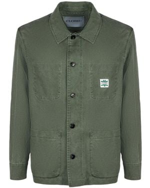 Closed Logo-Patch Multi-Pocket Shirt Jacket - Green