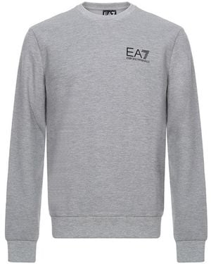 EA7 Logo Round-Necked Sweater - Gray
