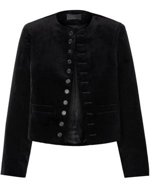 Nili Lotan Patti Velvet Casual Jacket - Black