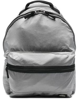 Stone Island Logo Patch Zipped Backpack - Gray