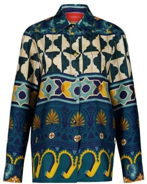 La DoubleJ La Doublej Boy Graphic-Printed Satin Shirt - Blue