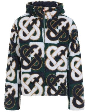 CASABLANCA Classic Plaid Logo Fleece Jacket - Multicolor