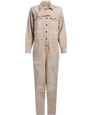 Isabel Marant Solid-Color Long-Sleeve Shirt Jumpsuit - Natural