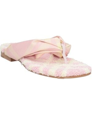 Burberry Chequered Flip Flops - Pink