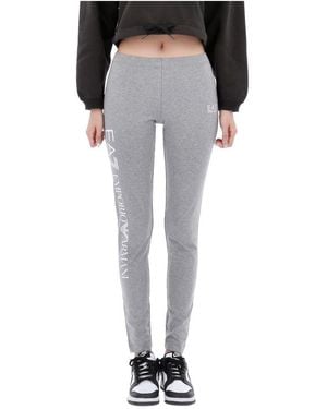 Emporio Armani Logo Shiny Stretch Leggings - Black