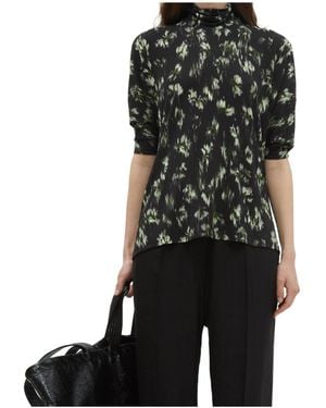 Christian Wijnants Thandi High-Neck Floral-Print Top - Black
