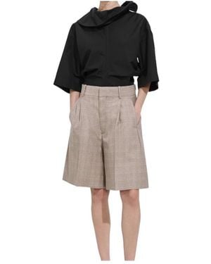 Bottega Veneta Prince Of Wales Wool Shorts - Multicolour