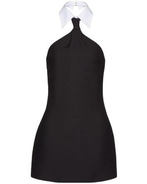 Valentino Collar Detailed Sleeveless Mini Dress - Black